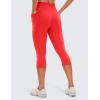 imageCRZ YOGA Butterluxe Workout Capri Leggings Pockets 19  High Waisted Gym Womens Yoga Crop Pants Buttery SoftDeep Red