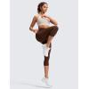 imageCRZ YOGA Butterluxe Workout Capri Leggings Pockets 19  High Waisted Gym Womens Yoga Crop Pants Buttery SoftLava Brown