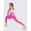 imageCRZ YOGA Butterluxe Workout Capri Leggings Pockets 19  High Waisted Gym Womens Yoga Crop Pants Buttery SoftNeon Light Purple