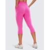 imageCRZ YOGA Butterluxe Workout Capri Leggings Pockets 19  High Waisted Gym Womens Yoga Crop Pants Buttery SoftNeon Light Purple