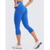 imageCRZ YOGA Butterluxe Workout Capri Leggings Pockets 19  High Waisted Gym Womens Yoga Crop Pants Buttery SoftSparkle Blue