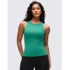 imageCRZ YOGA Butterluxe Workout Tank Tops for Women  Racerback Padded High Neck Yoga Athletic Shirt with Built in BraCascadia Green