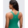 imageCRZ YOGA Butterluxe Workout Tank Tops for Women  Racerback Padded High Neck Yoga Athletic Shirt with Built in BraCascadia Green