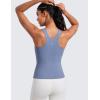 imageCRZ YOGA Butterluxe Workout Tank Tops for Women  Racerback Padded High Neck Yoga Athletic Shirt with Built in BraOasis Blue