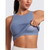 imageCRZ YOGA Butterluxe Workout Tank Tops for Women  Racerback Padded High Neck Yoga Athletic Shirt with Built in BraOasis Blue