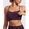 imageCRZ YOGA Butterluxe Y Back Crop Tank Tops for Women  Spaghetti Straps Racerback Padded Yoga Workout Longline Sports BrasDeep Purple