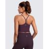 imageCRZ YOGA Butterluxe Y Back Crop Tank Tops for Women  Spaghetti Straps Racerback Padded Yoga Workout Longline Sports BrasDeep Purple