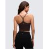 imageCRZ YOGA Butterluxe Y Back Crop Tank Tops for Women  Spaghetti Straps Racerback Padded Yoga Workout Longline Sports BrasHot Fudge Brown