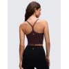 imageCRZ YOGA Butterluxe Y Back Crop Tank Tops for Women  Spaghetti Straps Racerback Padded Yoga Workout Longline Sports BrasRipe Plum