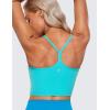 imageCRZ YOGA Butterluxe Y Back Crop Tank Tops for Women  Spaghetti Straps Racerback Padded Yoga Workout Longline Sports BrasSpectral Blue