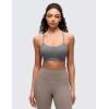 imageCRZ YOGA Butterluxe Y Back Sports Bras for Women  Padded Racerback Low Impact Spaghetti Thin Strap Workout Yoga TopAsh Grey