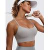 imageCRZ YOGA Butterluxe Y Back Sports Bras for Women  Padded Racerback Low Impact Spaghetti Thin Strap Workout Yoga TopGull Gray