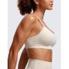 imageCRZ YOGA Butterluxe Y Back Sports Bras for Women  Padded Racerback Low Impact Spaghetti Thin Strap Workout Yoga TopMojave Tan