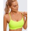 imageCRZ YOGA Butterluxe Y Back Sports Bras for Women  Padded Racerback Low Impact Spaghetti Thin Strap Workout Yoga TopNeon Yellow