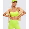 imageCRZ YOGA Butterluxe Y Back Sports Bras for Women  Padded Racerback Low Impact Spaghetti Thin Strap Workout Yoga TopNeon Yellow