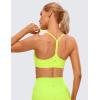 imageCRZ YOGA Butterluxe Y Back Sports Bras for Women  Padded Racerback Low Impact Spaghetti Thin Strap Workout Yoga TopNeon Yellow