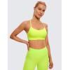 imageCRZ YOGA Butterluxe Y Back Sports Bras for Women  Padded Racerback Low Impact Spaghetti Thin Strap Workout Yoga TopNeon Yellow