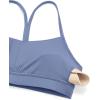 imageCRZ YOGA Butterluxe Y Back Sports Bras for Women  Padded Racerback Low Impact Spaghetti Thin Strap Workout Yoga TopOasis Blue