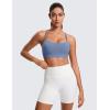 imageCRZ YOGA Butterluxe Y Back Sports Bras for Women  Padded Racerback Low Impact Spaghetti Thin Strap Workout Yoga TopOasis Blue