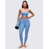 imageCRZ YOGA Butterluxe Y Back Sports Bras for Women  Padded Racerback Low Impact Spaghetti Thin Strap Workout Yoga TopParty Blue