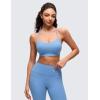 imageCRZ YOGA Butterluxe Y Back Sports Bras for Women  Padded Racerback Low Impact Spaghetti Thin Strap Workout Yoga TopParty Blue