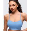 imageCRZ YOGA Butterluxe Y Back Sports Bras for Women  Padded Racerback Low Impact Spaghetti Thin Strap Workout Yoga TopParty Blue