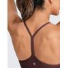 imageCRZ YOGA Butterluxe Y Back Sports Bras for Women  Padded Racerback Low Impact Spaghetti Thin Strap Workout Yoga TopTaupe