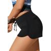 imageCRZ YOGA Classic Fit Dolphin Board Shorts for Women 3  High Waisted Beach Swimwear Bottoms Bathing Trunks with LinerBlack