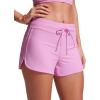 imageCRZ YOGA Classic Fit Dolphin Board Shorts for Women 3  High Waisted Beach Swimwear Bottoms Bathing Trunks with LinerVita Pink