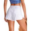 imageCRZ YOGA Classic Fit Dolphin Board Shorts for Women 3  High Waisted Beach Swimwear Bottoms Bathing Trunks with LinerWhite