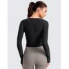 imageCRZ YOGA Cloudweight Wrap Shirts for Women  Workout Yoga Pilates Casual Long Sleeve Tops Cross V Neck Tie Soft TeesBlack