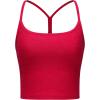 imageCRZ YOGA CutOut Y Back Crop Tank Tops for Women  Scoop Neck Spaghetti Strap Racerback Yoga Longline Sports Bra Non PaddedAurora Red