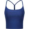 imageCRZ YOGA CutOut Y Back Crop Tank Tops for Women  Scoop Neck Spaghetti Strap Racerback Yoga Longline Sports Bra Non PaddedEternal Blue