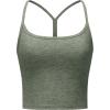 imageCRZ YOGA CutOut Y Back Crop Tank Tops for Women  Scoop Neck Spaghetti Strap Racerback Yoga Longline Sports Bra Non PaddedPistachio Green