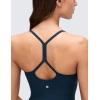 imageCRZ YOGA CutOut Y Back Crop Tank Tops for Women  Scoop Neck Spaghetti Strap Racerback Yoga Longline Sports Bra Non PaddedReal Navy