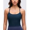 imageCRZ YOGA CutOut Y Back Crop Tank Tops for Women  Scoop Neck Spaghetti Strap Racerback Yoga Longline Sports Bra Non PaddedReal Navy
