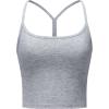 imageCRZ YOGA CutOut Y Back Crop Tank Tops for Women  Scoop Neck Spaghetti Strap Racerback Yoga Longline Sports Bra Non PaddedSilver Mist