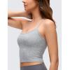 imageCRZ YOGA CutOut Y Back Crop Tank Tops for Women  Scoop Neck Spaghetti Strap Racerback Yoga Longline Sports Bra Non PaddedSilver Mist