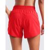 imageCRZ YOGA Dolphin Athletic Shorts for Women 5  High Waisted Quick Dry for Running Workout Gym Track with Zip PocketDeep Red