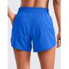 imageCRZ YOGA Dolphin Athletic Shorts for Women 5  High Waisted Quick Dry for Running Workout Gym Track with Zip PocketSparkle Blue
