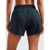 imageCRZ YOGA Dolphin Athletic Shorts for Women 5  High Waisted Quick Dry for Running Workout Gym Track with Zip PocketTrue Navy