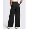 imageCRZ YOGA Lightweight Drapey Wide Leg Casual Pants for Women 30  Flowy Travel Work Loose Fit SummerBlack