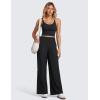 imageCRZ YOGA Lightweight Drapey Wide Leg Casual Pants for Women 30  Flowy Travel Work Loose Fit SummerBlack
