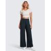imageCRZ YOGA Lightweight Drapey Wide Leg Casual Pants for Women 30  Flowy Travel Work Loose Fit SummerTrue Navy