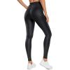 imageCRZ YOGA Matte Faux Leather Leggings 28  Butterluxe High Waisted Stretch Ankle Womens Leather Pants Pleather TightsFaux Leather Black