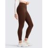 imageCRZ YOGA Matte Thermal Fleece Lined Leggings 25  Casual Lounge Workout Womens Yoga High Waisted Pants Winter WarmLava Brown
