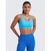 imageCRZ YOGA Naked Feeling Strappy Padded Sports Bras for Women  Fitness Workout Top Criss Cross Back Yoga CamiKayak Blue