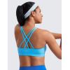 imageCRZ YOGA Naked Feeling Strappy Padded Sports Bras for Women  Fitness Workout Top Criss Cross Back Yoga CamiKayak Blue