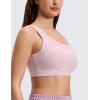 imageCRZ YOGA Ribbed Sports Bras for Women  U Back Wireless Medium Impact Padded Yoga Workout CamiPink Haze