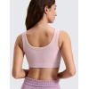 imageCRZ YOGA Ribbed Sports Bras for Women  U Back Wireless Medium Impact Padded Yoga Workout CamiPink Haze